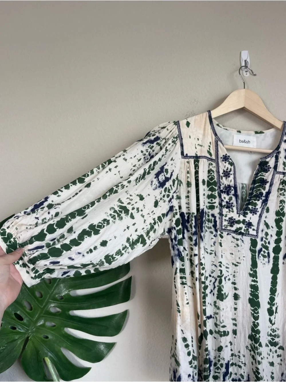 BA&SH Idris Abstract Tie Dye Print Blouse - Picture 10 of 16